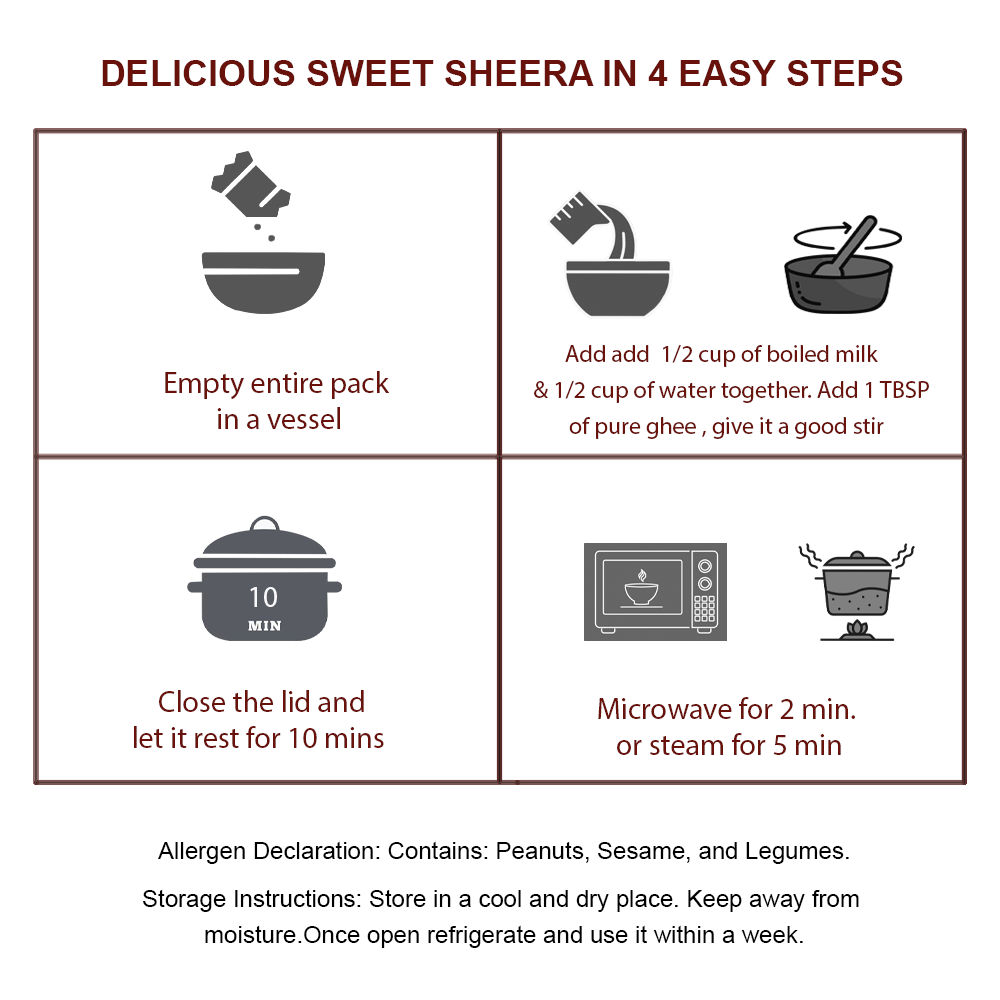 Sweet Sheera (Suji Ka Halwa) — instructions